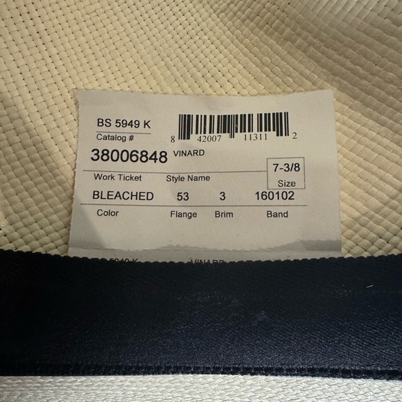 NWT Biltmore Panama Safari - Vinard Hat Size 7 3/8 in ‘Bleached’ Color - Picture 7 of 10